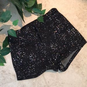 Black Heart high rise shirts with star pattern